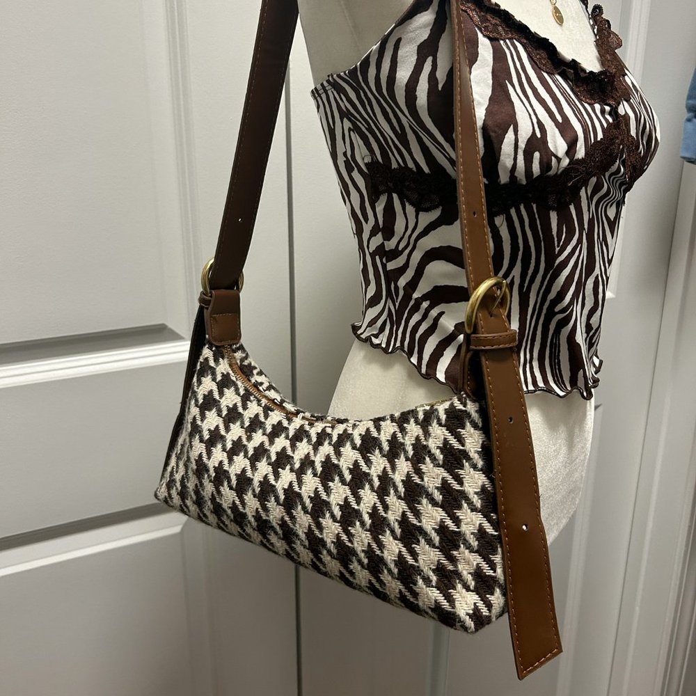 Vintage Style Houndstooth Handbag